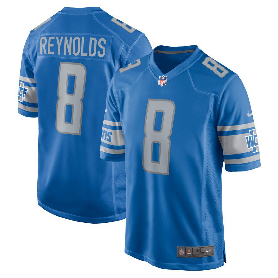 Men Detroit Lions 8 Josh Reynolds Nike Blue Player Game NFL Jersey